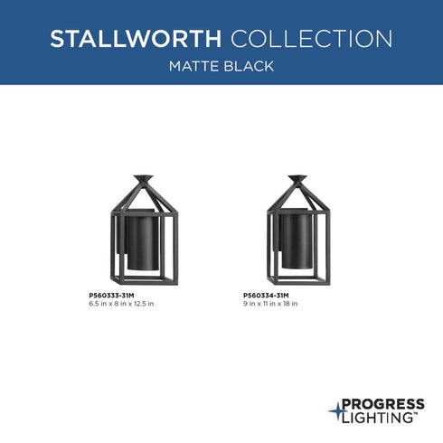 Progress Stallworth P560334 31M 1 Light WALL LANTERN in Matte Black Finish Model: P560334-31M