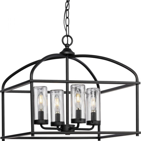 Progress Swansea P550128 31M 4 Light OUTDOOR CHANDELIER in Matte Black Finish Model: P550128-31M