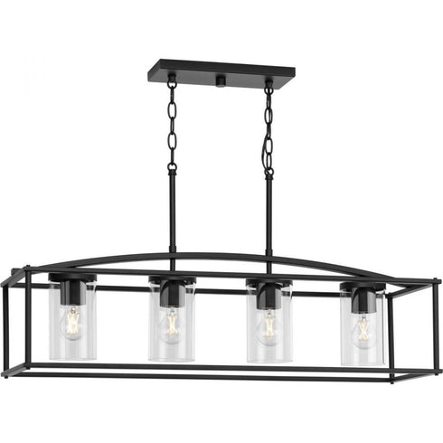 Progress Swansea P550129 31M 4 Light OUTDOOR ISLAND CHAND in Matte Black Finish Model: P550129-31M