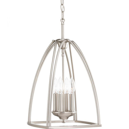 Progress Tally P3786 09 4 60 Watt CAND FOYER in Brushed Nickel Finish Model: P3786-09