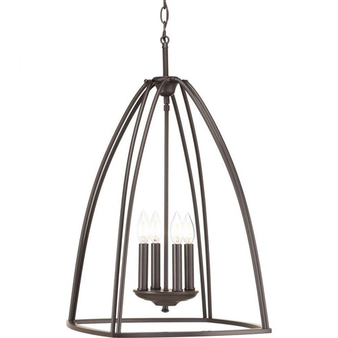 Progress Tally P3787 09 4 60 Watt CAND FOYER in Brushed Nickel Finish Model: P3787-09