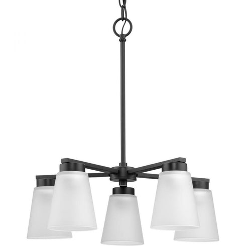 Progress Tanner Collection Five Light in Brushed Nickel Transitional Chandelier Model: P400401-009