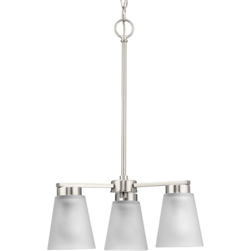 Progress Tanner Collection Three Light in Brushed Nickel Transitional Chandelier Model: P400400-009