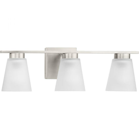 Progress Tanner Collection Three Light in Brushed Nickel Transitional Vanity Light Model: P300501-009