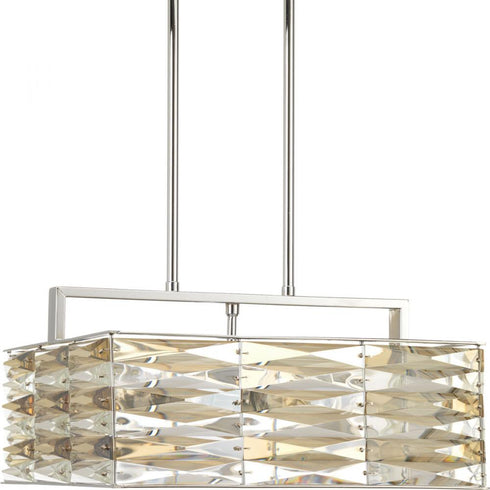 Progress The Pointe Collection Five Light Square Pendant in Polished Chrome Finish Model: P5154-15