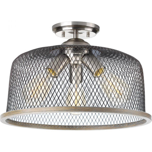 Progress Tilley Collection 16 Inch Semi Flush in Brushed Nickel Finish Model: P350091-009