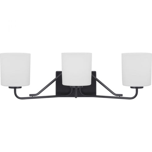 Progress Tobin Collection Three Light Bath & Vanity in Matte Black Finish Model: P300220-031