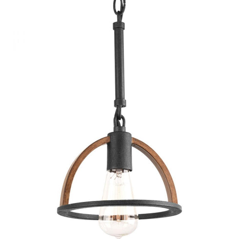 Progress Trestle P5315 71 1 60 Watt MED MINI PENDANT in Gilded Iron Finish Model: P5315-71