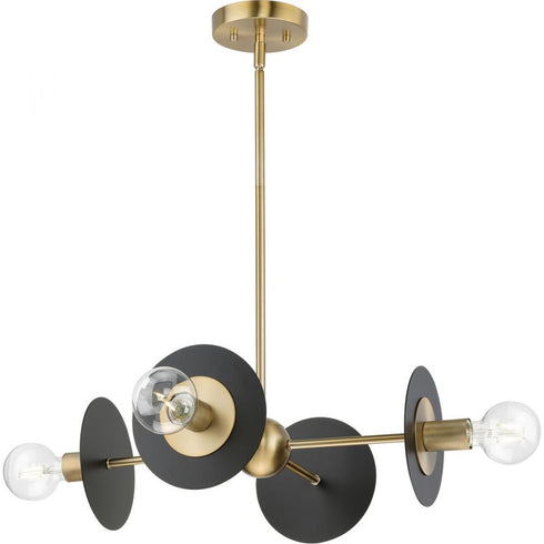 Progress Trimble P400337 009 4 Light CHANDELIER in Brushed Nickel Finish Model: P400337-009