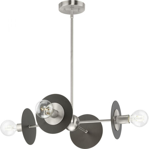 Progress Trimble P400337 009 4 Light CHANDELIER in Brushed Nickel Finish Model: P400337-009