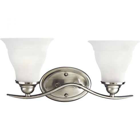 Progress Trinity P3191 09 BATH BRKT 2 100 Watt MED in Brushed Nickel Finish Model: P3191-09