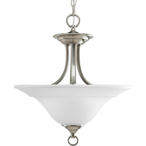 Progress Trinity P3473 09 2 100 Watt MED SEMI FLSH CONVERT in Brushed Nickel Finish Model: P3473-09