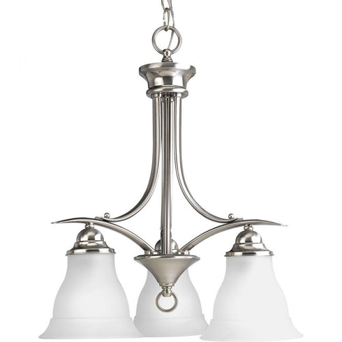 Progress Trinity P4324 09 3 100 Watt MED CHAND in Brushed Nickel Finish Model: P4324-09