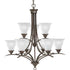 Progress Trinity P4329 09 9 100 Watt MED CHAND in Brushed Nickel Finish Model: P4329-09