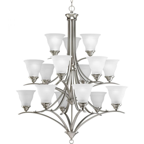 Progress Trinity P4365 09 15 75 Watt MED CHAND in Brushed Nickel Finish Model: P4365-09