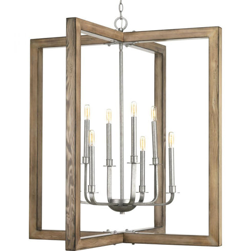 Progress Turnbury P4763 141 8 60 Watt CAND CHANDELIER in Galvanized Finish Finish Model: P4763-141