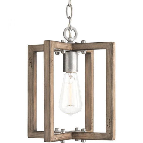 Progress Turnbury P5317 141 1 100 Watt MED MINI PENDANT in Galvanized Finish Finish Model: P5317-141