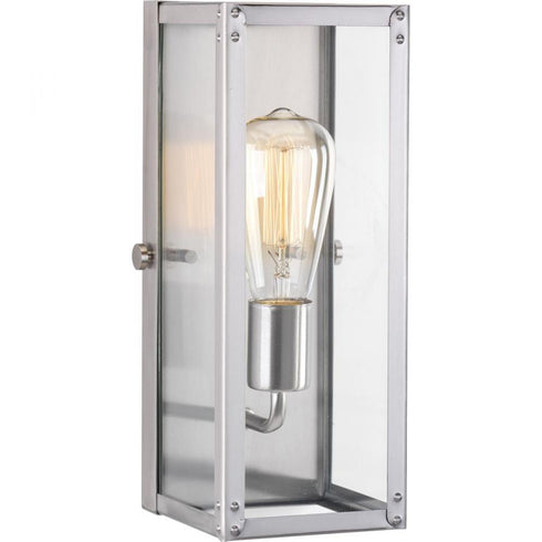Progress Union Square Collection Wall Sconce in Stainless Steel Finish Model: P710038-135