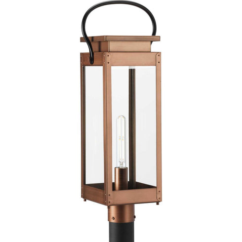 Progress Union Square P540046 169 1 Light POST LANTERN in Antique Copper (Painted) Finish Model: P540046-169