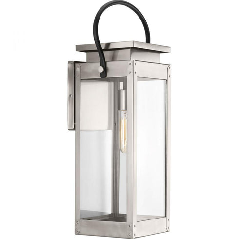 Progress Union Square P560006 135 1 100 Watt MED WALL LANTERN in Stainless Steel Finish Model: P560006-135