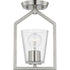 Progress Vertex P350258 009 1 Light SEMI FLUSH in Brushed Nickel Finish Model: P350258-009