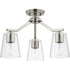 Progress Vertex P400340 009 3 Light CHANDELIER CONV in Brushed Nickel Finish Model: P400340-009