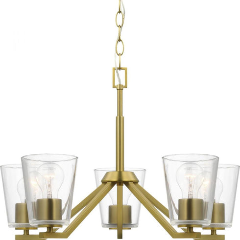 Progress Vertex P400341 009 5 Light CHANDELIER in Brushed Nickel Finish Model: P400341-009