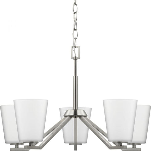 Progress Vertex P400343 009 5 Light CHANDELIER in Brushed Nickel Finish Model: P400343-009