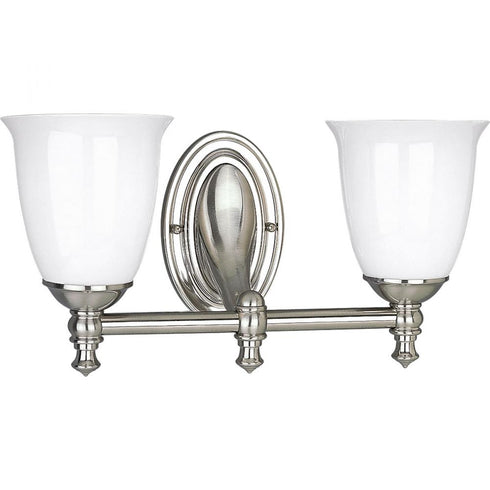 Progress Victorian P3028 09 2 100 Watt MED BATH BRKT in Brushed Nickel Finish Model: P3028-09