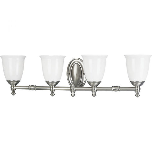 Progress Victorian P3041 09 4 100 Watt MED BATH BRKT in Brushed Nickel Finish Model: P3041-09