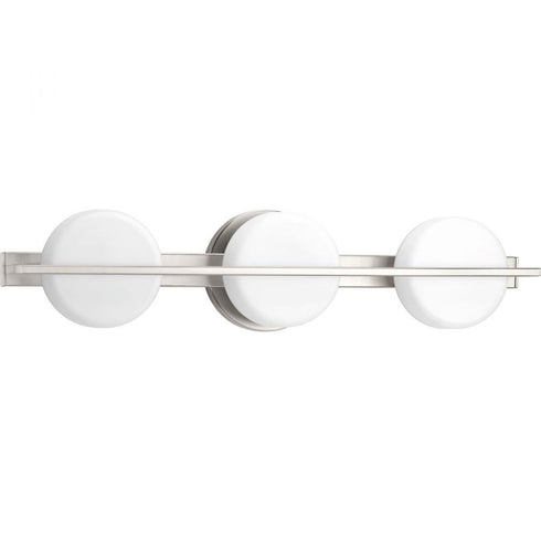 Progress Volo LED 3 Light P300065 009 30 3 9 Watt LED BATH BRACKET in Brushed Nickel Finish Model: P300065-009-30