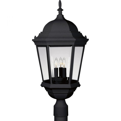 Progress Welbourne P5483 31 3 60 Watt CAND POST LANTERN in Textured Black Finish Model: P5483-31