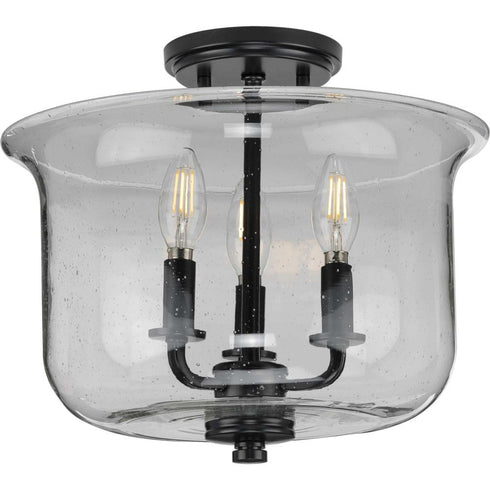 Progress Winslett P350153 009 3 60 Watt CAND SEMI FLUSH CONV in Brushed Nickel Finish Model: P350153-009