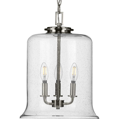 Progress Winslett P500239 009 3 60 Watt CAND PENDANT in Brushed Nickel Finish Model: P500239-009