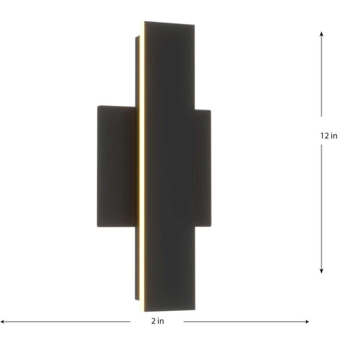 Progress Z-2040 LED Z 2040 Collection LED in Matte Black Contemporary Small Outdoor Wall Light Model: P560366-31M-CS