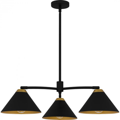 Quoizel Alscott 3 Light in Matte Black Chandelier Model: ALS5032MBK
