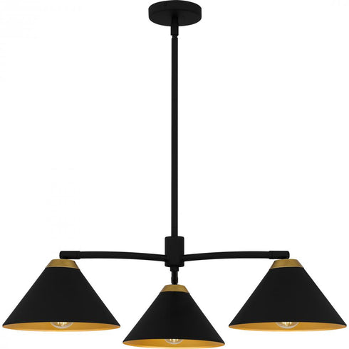 Quoizel Alscott 3 Light in Matte Black Chandelier Model: ALS5032MBK