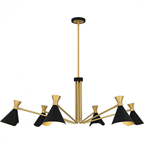 Quoizel Arden 6 Light in Matte Black Chandelier Model: ADN5052MBK