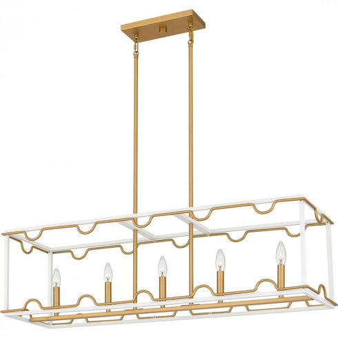 Quoizel Brinkman Island Chandelier in Matte White Finish Model: BNK542W