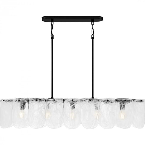 Quoizel Cassidy 5 Light in Matte Black Linear Chandelier Model: CAS543MBK