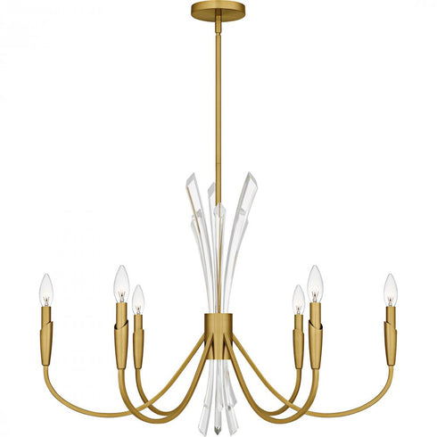 Quoizel Cecily 6 Light in Brushed Gold Chandelier Model: CCY5032BRG