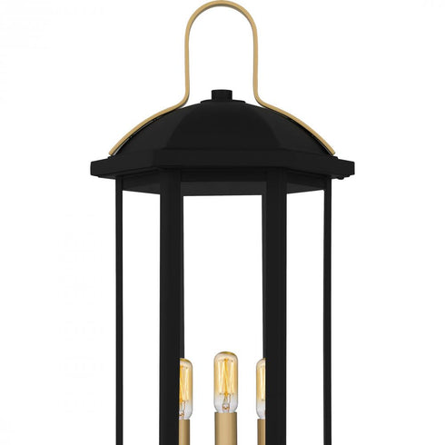 Quoizel Crestfield 3 Light in Matte Black Outdoor Post Lantern Model: CFD9010MBK