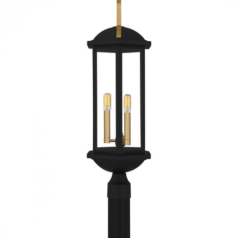 Quoizel Crestfield 3 Light in Matte Black Outdoor Post Lantern Model: CFD9010MBK