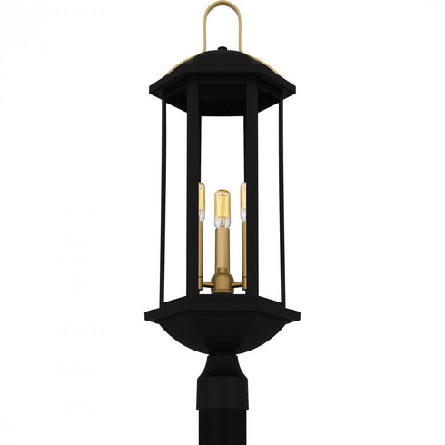 Quoizel Crestfield 3 Light in Matte Black Outdoor Post Lantern Model: CFD9010MBK