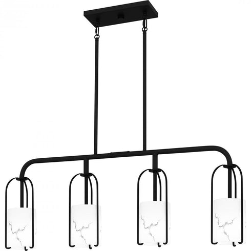 Quoizel Fairbanks Island Chandelier in Matte black Finish Model: FRB438MBK