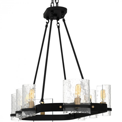 Quoizel Gloucester 8 Light in Matte Black Linear Chandelier Model: GLC842MBK