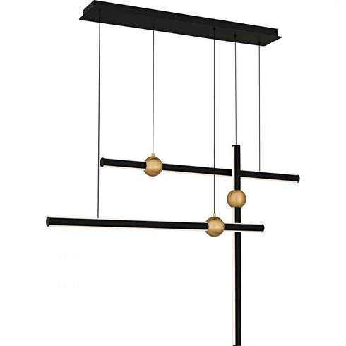 Quoizel Harvick in Matte Black Linear Chandelier Model: PCHVK144MBK