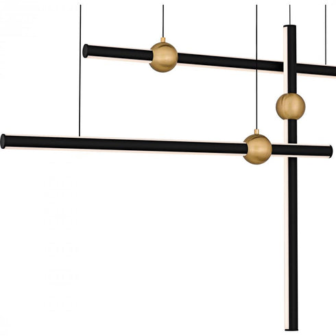 Quoizel Harvick in Matte Black Linear Chandelier Model: PCHVK144MBK