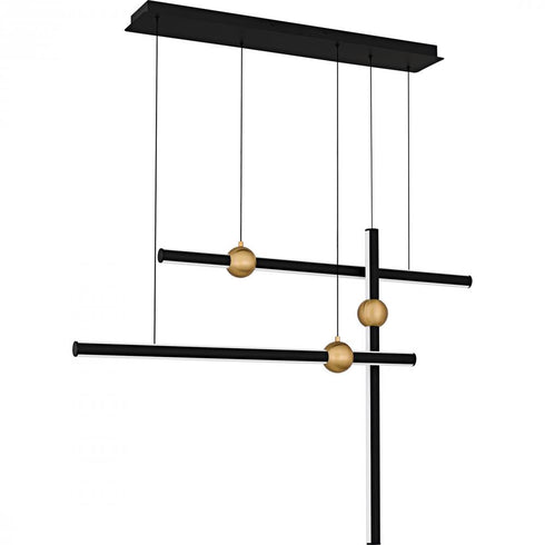 Quoizel Harvick in Matte Black Linear Chandelier Model: PCHVK144MBK