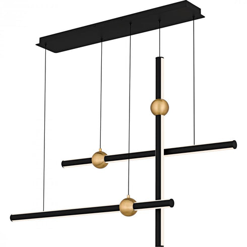 Quoizel Harvick in Matte Black Linear Chandelier Model: PCHVK144MBK